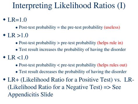 Understanding diagnostic tests 2: likelihood ratios, pre.